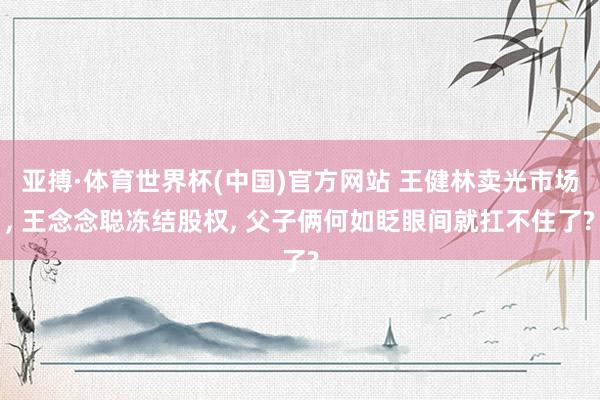 亚搏·体育世界杯(中国)官方网站 王健林卖光市场, 王念念聪冻结股权, 父子俩何如眨眼间就扛不住了?
