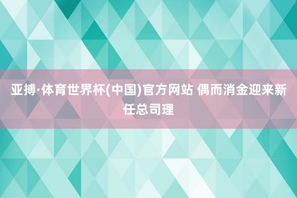 亚搏·体育世界杯(中国)官方网站 偶而消金迎来新任总司理