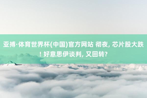 亚搏·体育世界杯(中国)官方网站 彻夜, 芯片股大跌! 好意思伊谈判, 又回转?