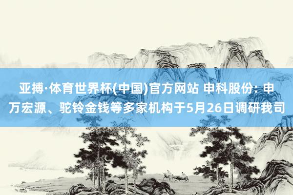 亚搏·体育世界杯(中国)官方网站 申科股份: 申万宏源、驼铃金钱等多家机构于5月26日调研我司