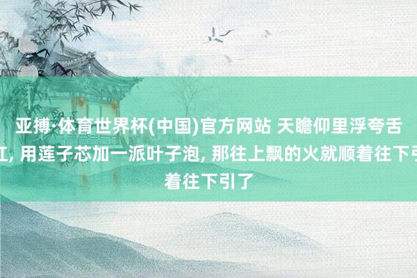 亚搏·体育世界杯(中国)官方网站 天瞻仰里浮夸舌尖红, 用莲子芯加一派叶子泡, 那往上飘的火就顺着往下引了