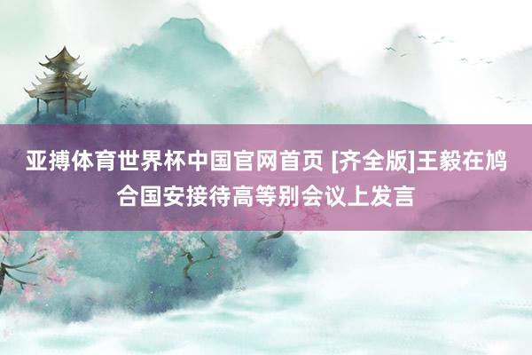 亚搏体育世界杯中国官网首页 [齐全版]王毅在鸠合国安接待高等别会议上发言