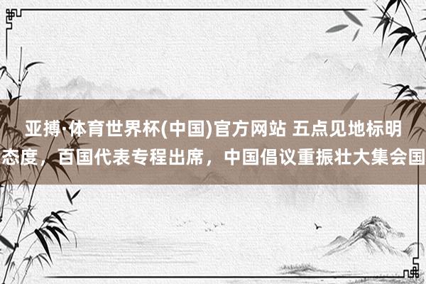 亚搏·体育世界杯(中国)官方网站 五点见地标明态度，百国代表专程出席，中国倡议重振壮大集会国