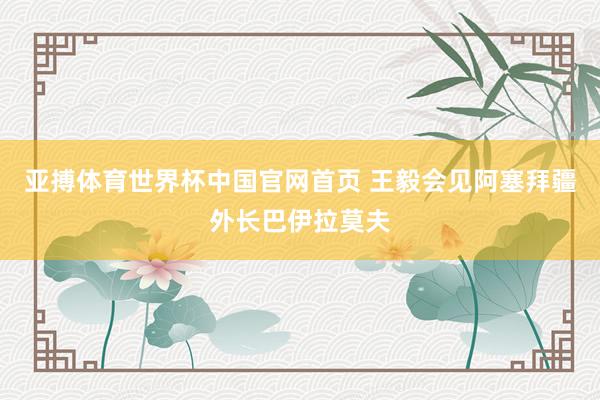 亚搏体育世界杯中国官网首页 王毅会见阿塞拜疆外长巴伊拉莫夫