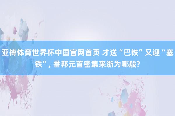 亚搏体育世界杯中国官网首页 才送“巴铁”又迎“塞铁”, 番邦元首密集来浙为哪般?