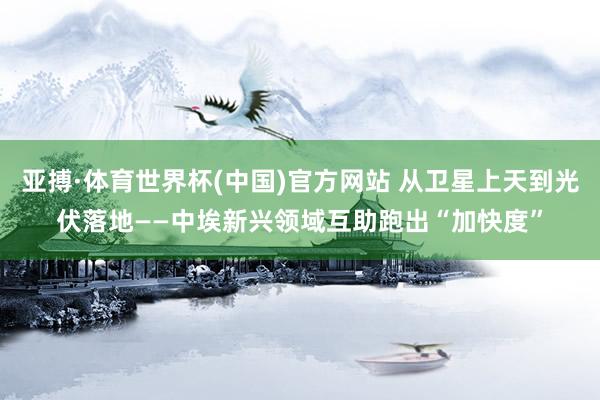 亚搏·体育世界杯(中国)官方网站 从卫星上天到光伏落地——中埃新兴领域互助跑出“加快度”