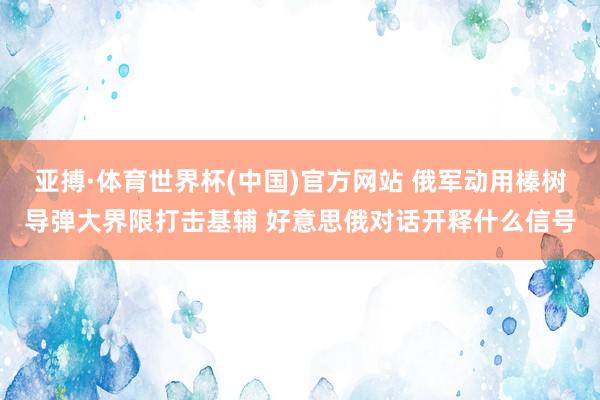 亚搏·体育世界杯(中国)官方网站 俄军动用榛树导弹大界限打击基辅 好意思俄对话开释什么信号