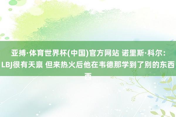 亚搏·体育世界杯(中国)官方网站 诺里斯·科尔：LBJ很有天禀 但来热火后他在韦德那学到了别的东西