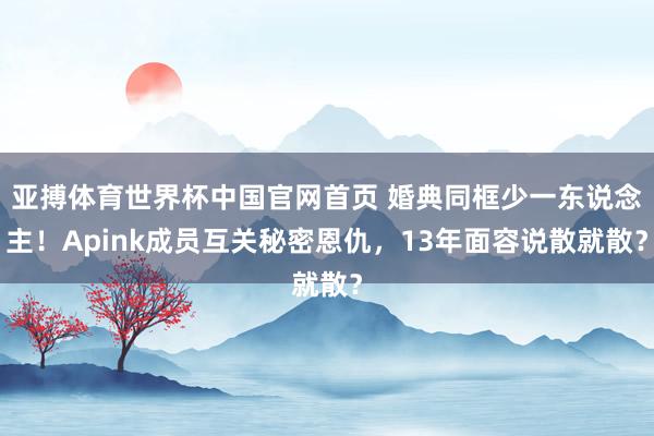 亚搏体育世界杯中国官网首页 婚典同框少一东说念主！Apink成员互关秘密恩仇，13年面容说散就散？