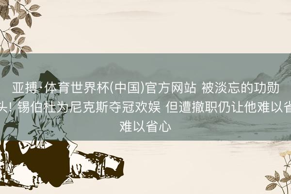 亚搏·体育世界杯(中国)官方网站 被淡忘的功勋教头! 锡伯杜为尼克斯夺冠欢娱 但遭撤职仍让他难以省心