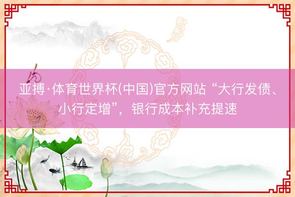 亚搏·体育世界杯(中国)官方网站 “大行发债、小行定增”,银行成本补充提速